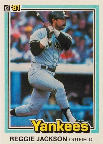 1981 Donruss #348 Reggie Jackson Batting Baseball Card