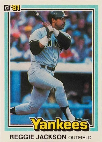 1981 Donruss #348 Reggie Jackson Batting Baseball Card 1981 Donruss #348 Reggie Jackson Batting Baseball Card