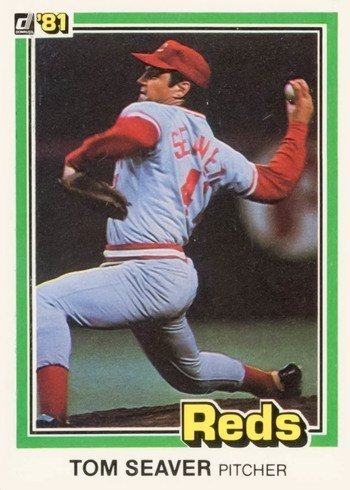 1981 Donruss #425 Tom Seaver Pitching Baseball Card