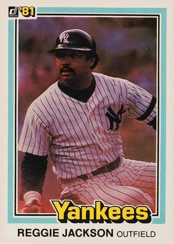 1981 Donruss #468 Reggie Jackson Sliding Baseball Card