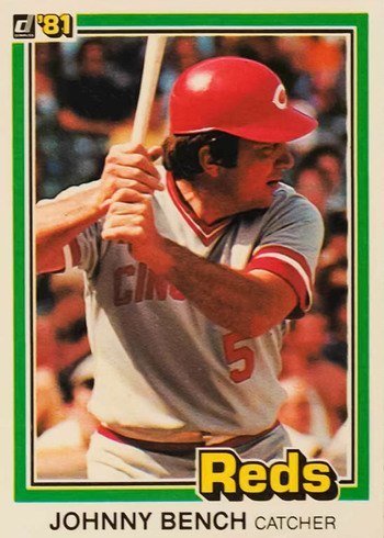 1981 Donruss #62 Johnny Bench In Batting Cage Baseball Card