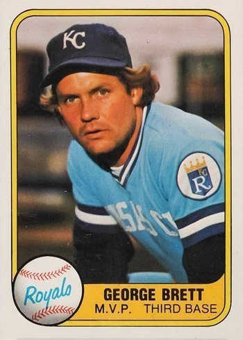1981 Fleer #28 George Brett Portrait Baseball Card 1981 Fleer #28 George Brett Portrait Baseball Card