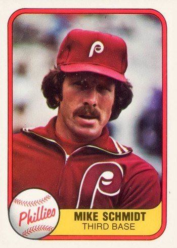 1981 Fleer #5 Mike Schmidt Portrait Baseball Card 1981 Fleer #5 Mike Schmidt Portrait Baseball Card