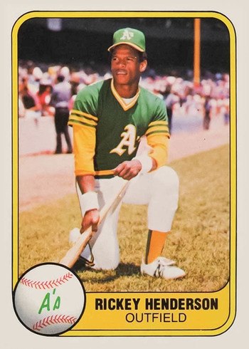 1981 Fleer #574 Rickey Henderson Baseball Card 1981 Fleer #574 Rickey Henderson Baseball Card