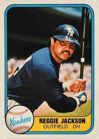 1981 Fleer #79 Reggie Jackson Batting Baseball Card 1981 Fleer #79 Reggie Jackson Batting Baseball Card