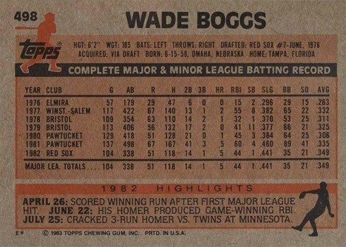 wade boggs stats