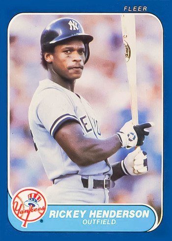 1986 Fleer #108 Rickey Henderson Baseball Card 1986 Fleer #108 Rickey Henderson Baseball Card