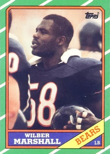 1986 Topps #25 Wilber Marshall Rookie Card 1986 Topps #25 Wilber Marshall Rookie Card