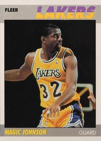 1987 Fleer #56 Magic Johnson Basketball Card 1987 Fleer #56 Magic Johnson Basketball Card