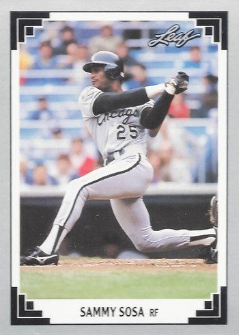 1991 Leaf #321 Sammy Sosa Baseball Card 1991 Leaf #321 Sammy Sosa Baseball Card
