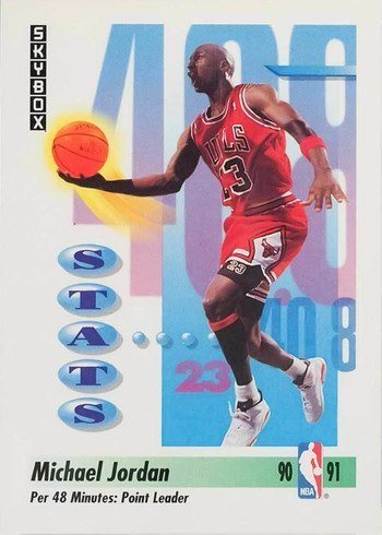 1991 Skybox #307 Michael Jordan Points Leader Basketball Card