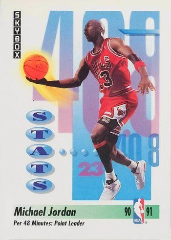 1991 Skybox #307 Michael Jordan Points Leader Basketball Card 1991 Skybox #307 Michael Jordan Points Leader Basketball Card