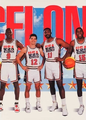 1991 Skybox #545 Team USA 2 Jordan Stockton Malone Magic Johnson Basketball Card 1991 Skybox #545 Team USA 2 Jordan Stockton Malone Magic Johnson Basketball Card