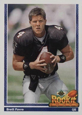 1991 Upper Deck #647 Brett Favre Rookie Force Football Card 1991 Upper Deck #647 Brett Favre Rookie Force Football Card