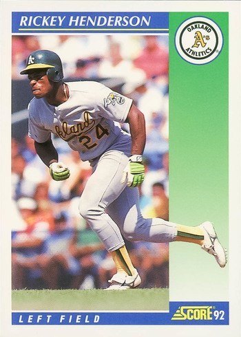 1992 Score #480 Rickey Henderson Baseball Card 1992 Score #480 Rickey Henderson Baseball Card