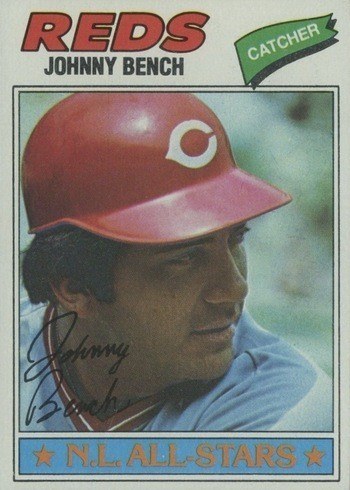 1977 Topps #70 Johnny Bench Baseball Card 1977 Topps #70 Johnny Bench Baseball Card