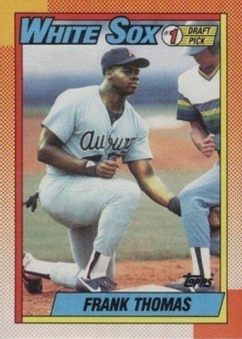 1990 Topps #414 Frank Thomas Rookie Card With Name On Front