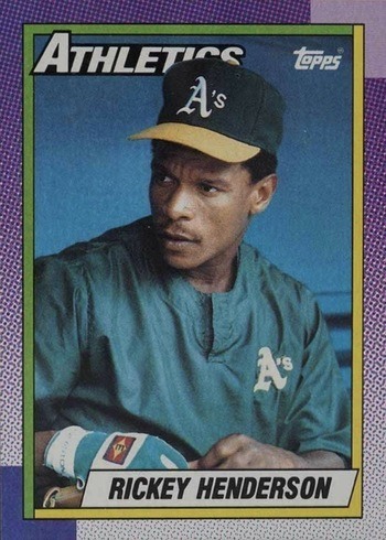 1990 Topps #450 Rickey Henderson Baseball Card 1990 Topps #450 Rickey Henderson Baseball Card