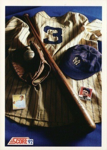 1992 Score #879 Babe Ruth Memorabilia Baseball Card 1992 Score #879 Babe Ruth Memorabilia Baseball Card
