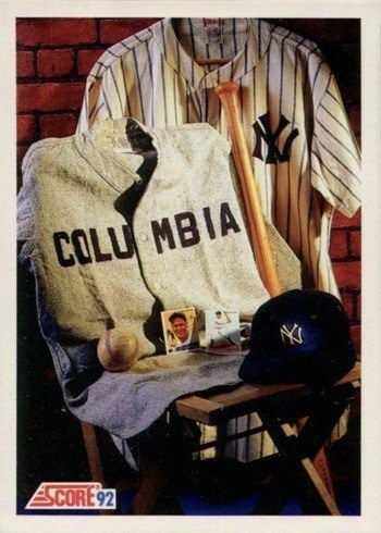 1992 Score #881 Lou Gehrig Memorabilia Baseball Card 1992 Score #881 Lou Gehrig Memorabilia Baseball Card