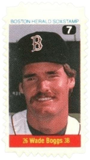 1983 Boston Herald Stamps Wade Boggs Card