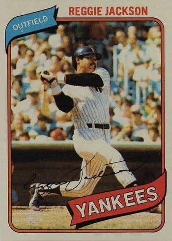 1980 Topps #600 Reggie Jackson Baseball Card 1980 Topps #600 Reggie Jackson Baseball Card