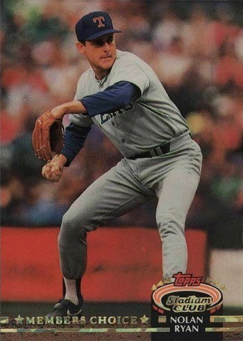 1992 Topps Stadium Club #605 Nolan Ryan Members Choice Baseball Card 1992 Topps Stadium Club #605 Nolan Ryan Members Choice Baseball Card