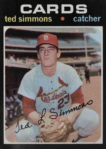 1971 Topps #117 Ted Simmons Rookie Card 1971 Topps #117 Ted Simmons Rookie Card