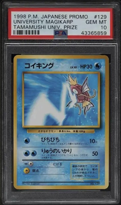 1998 Pokemon Japanese Promo Tamamushi University Magikarp Trophy Card 1998 Pokemon Japanese Promo Tamamushi University Magikarp Trophy Card
