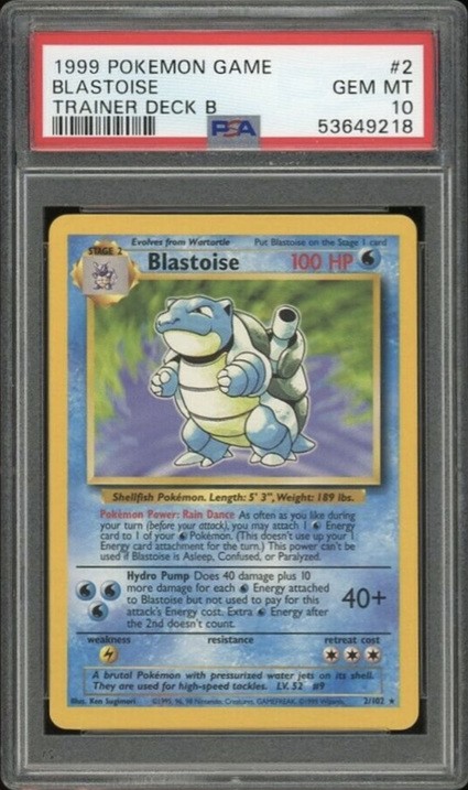 1999 Pokemon Base Set Trainer Deck B Blastoise Card