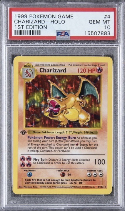 1999 Pokemon First Edition Holographic Charizard Card