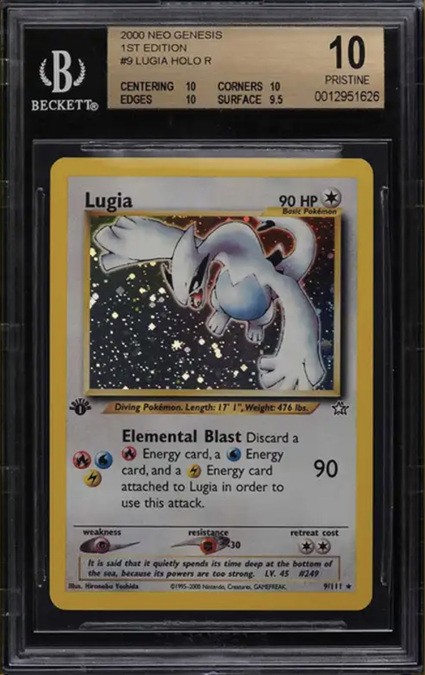 2000 Neo Genesis First Edition Holographic Lugia Pokemon Card 2000 Neo Genesis First Edition Holographic Lugia Pokemon Card