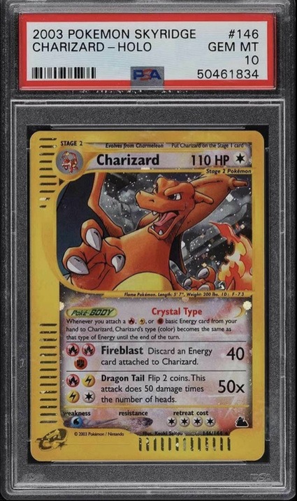 2003 Pokemon Skyridge Holographic Charizard Card