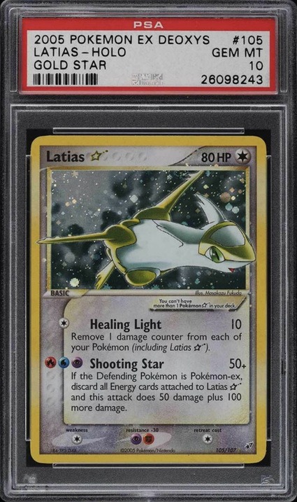 2005 Pokemon Ex Deoxys Holo Gold Star Latias Card