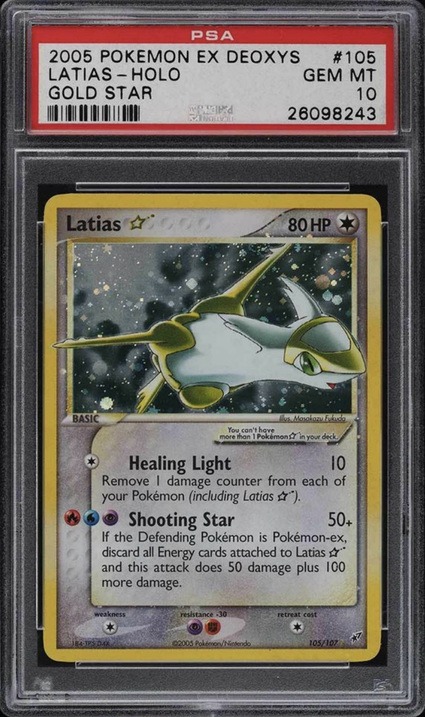 2005 Pokemon Ex Deoxys Holo Gold Star Latias Card 2005 Pokemon Ex Deoxys Holo Gold Star Latias Card