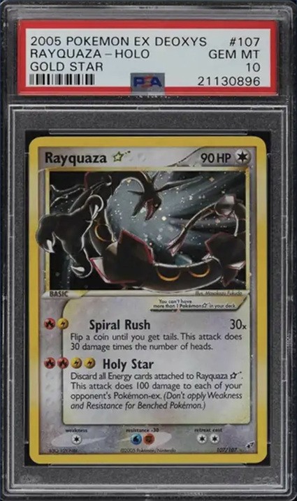2005 Pokemon Ex Deoxys Holo Gold Star Rayquaza Card
