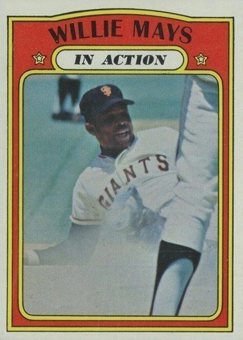1972 Topps #50 Willie Mays In Action Baseball Card 1972 Topps #50 Willie Mays In Action Baseball Card