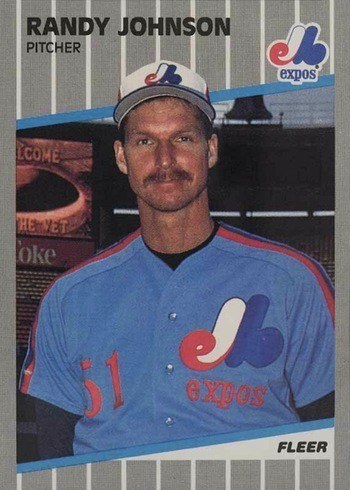 1989 Fleer #381 Randy Johnson Rookie Card Marlboro Sign Tinted Green