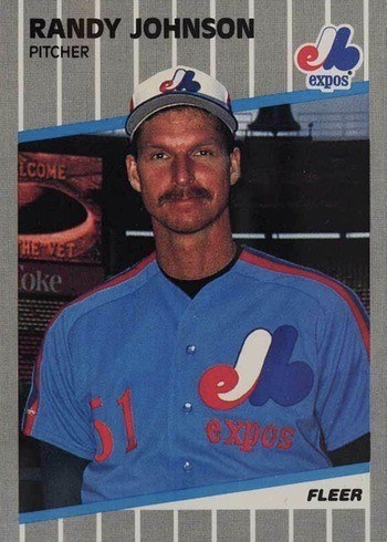 1989 Fleer #381 Randy Johnson Rookie Card With Ad Partially Obscured