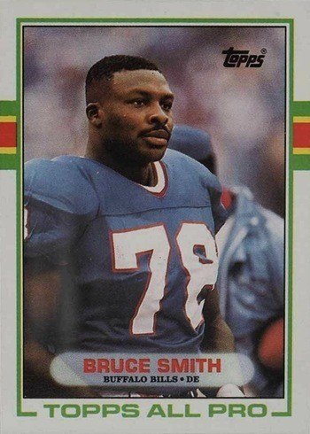 1989 Topps #44 Bruce Smith Football Card 1989 Topps #44 Bruce Smith Football Card