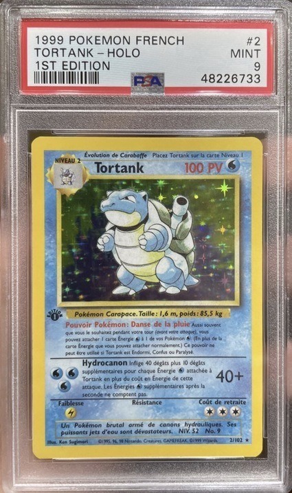 1999 Pokemon French First Edition Tortank Blastoise Card