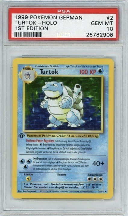 1999 Pokemon German First Edition Turtok Blastoise Card