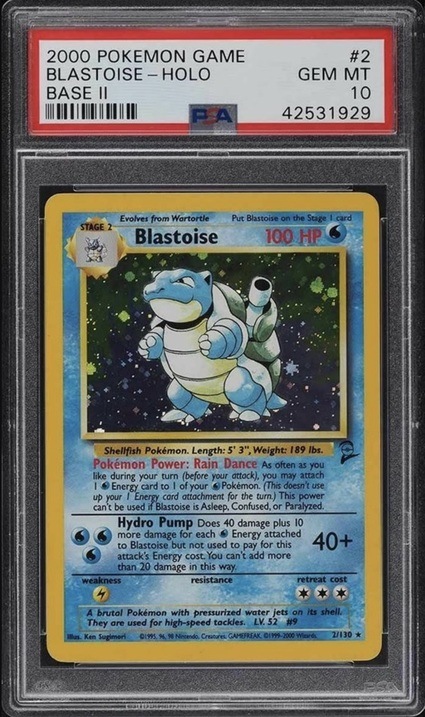 2000 Pokemon Base 2 Blastoise Card