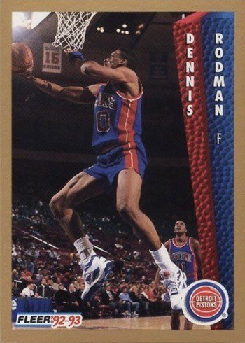 1992 Fleer #66 Dennis Rodman Basketball Card 1992 Fleer #66 Dennis Rodman Basketball Card
