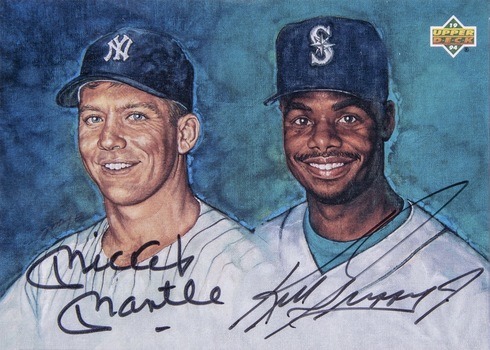 1994 Upper Deck #KGMMAuto Autographed Mickey Mantle and Ken Griffey Jr. Baseball Card