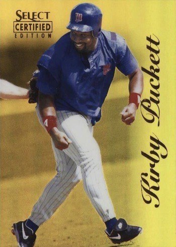 1996 Select Certified #62 Mirror Gold Kirby Puckett Baseball Card