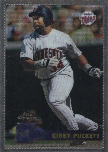 1996 Topps Chrome #19 Kirby Puckett Baseball Card 1996 Topps Chrome #19 Kirby Puckett Baseball Card