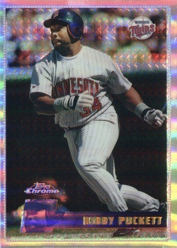 1996 Topps Chrome Refractor #19 Kirby Puckett Baseball Card 1996 Topps Chrome Refractor #19 Kirby Puckett Baseball Card