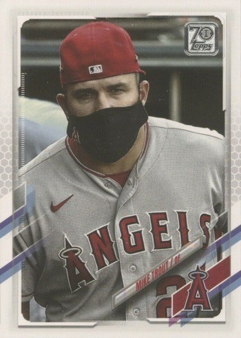 2021 Topps #27 Mike Trout Baseball Card SSP Variation (Mask)