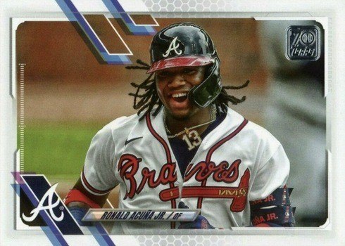 2021 Topps Series 1 Ronald Acuna Jr. Baseball Card #263 SSP Variation